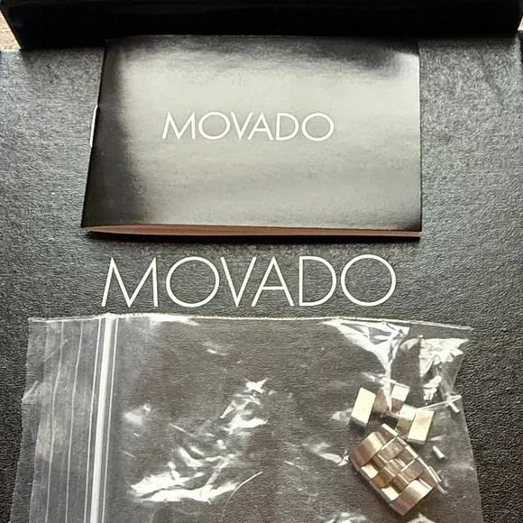 Movado Silver and Black Bracelet Watch - Picture 2 of 6